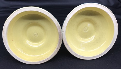 Vintage Pair of MCM Pottery Candle Holders Bear Faces ? Floral - Photo 8 sur 9