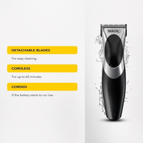 Professional Black Hair Clipper Set - 10 Lengths, Easy Clean & Rinsable Head - Picture 4 of 8
