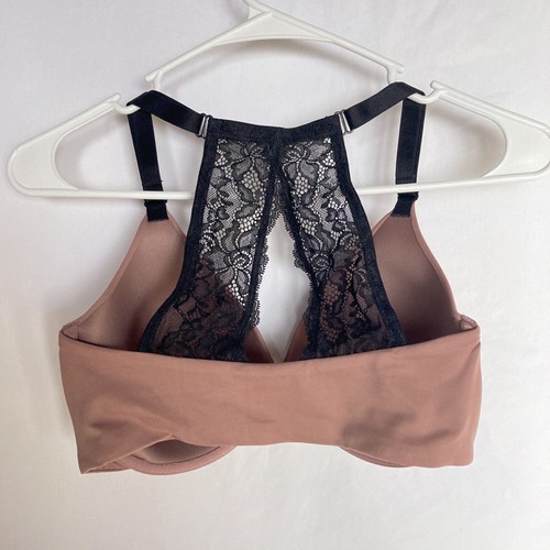 Pearl By Venus Mauve Lace Back Push Up Front Close Underwire Bralette Bra 34D - Picture 5 of 12