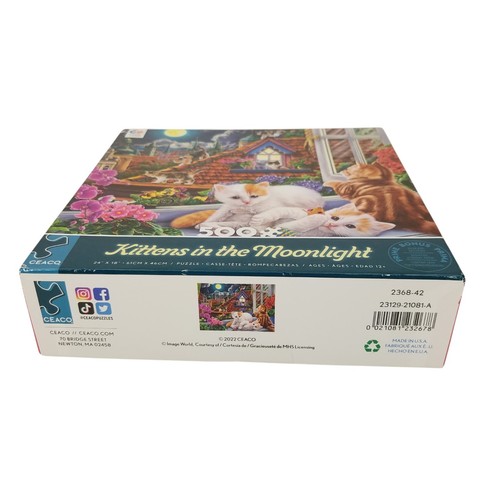Ceaco 500 Pieces Jigsaw Puzzle Kittens In The Moonlight NEW 2022 - Picture 2 of 8