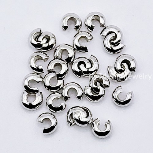 Silver Plated Crimp Cover Spacer Beads 3mm 4mm 5mm – Jewelry Findings for DIY - Picture 11 of 16