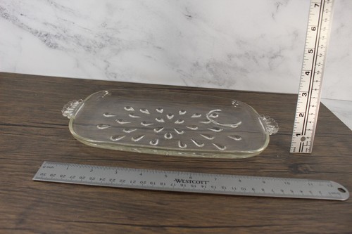 VTG Informal Snack Luncheon Dish Tray Cup Tea Set In Sparkling Crystal Glass - Picture 2 of 3