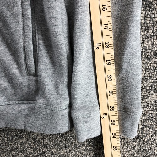 Adidas Pullover Hoodie Sweatshirt Gray Black Boys Youth Sz L Fleece Lined Logo - Picture 10 of 15