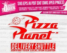 Pizza Planet delivery Toy Story logo SVG, Pizza Planet shuttle digital file 