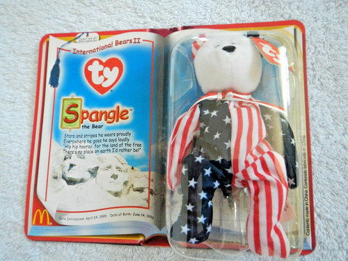 SPANGLE BEAR - 2000 McDONALD PROMOTION - TY TEENIE BEANIE BABY -JUNE 14 BIRTHDAY - Picture 4 of 12