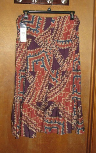 Ladies "Chaps" Size 1X, Multi Color, Aztec Design Maxi Skirt  - Picture 4 of 4