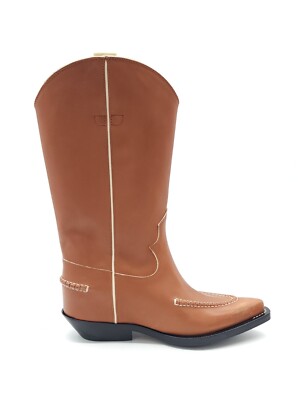 Chloe Nellie Texan Boot Brown Leather Western Cowboy Boot