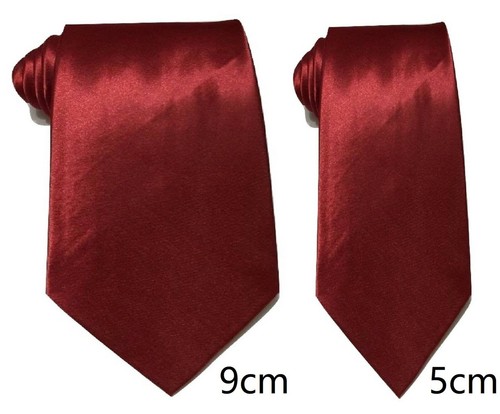 Men Plain Satin Silky Tie Skinny Standard Classic Wide Wedding Business Prom UK - Picture 24 of 33