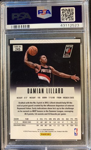 2012 Damian Lillard Green Prizm PSA 10 Very Rare POP 7! - Picture 2 of 2