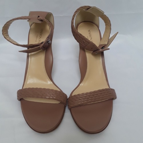 New MARION PARKE $695 Beige Nappa Florence Braid Ankle Strap Sandal Italy EU 41 - Picture 2 of 7