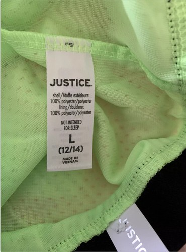 Justice Girls Mesh Shorts Green Size 12/14 Elastic Waistband J Sport Logo - Picture 8 of 10