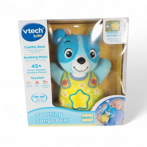 VTECH Baby Soothing 45 Songs Bear Plush 80-143560 Blue Discontinued RARE