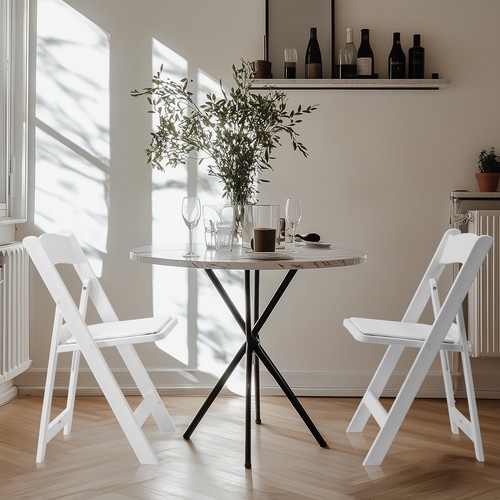 4Pcs Folding Chairs Resin Chairs w/Padded Seat for Dining Office Garden Events - Picture 8 of 15