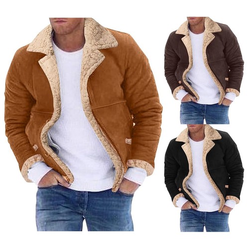 Men's Thick Warm Button Down Turn Down Collar Long Sleeve Casual Coats Winter - Bild 8 von 27