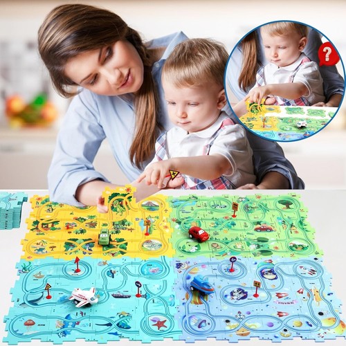 Battery-Operated Puzzle Racer Track: Engaging 48-Piece Educational Toy for Kids - Picture 7 of 11