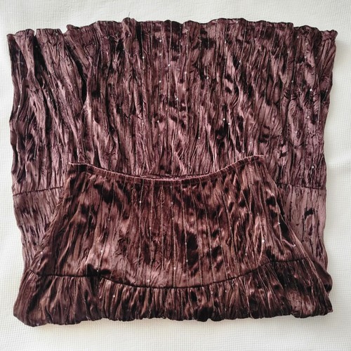 COLDWATER CREEK Brown Velvet Broomstick Skirt SIze L Sequins Witchy Whimsygoth