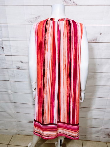 Apt 9 Womens Dress Size 16W Striped Button Up Lined Sleeveless - Picture 4 of 7