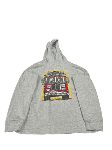 Kids Headquarters Little Kid Boys Firetruck Hoodie Color:Grey Size:7 - Picture 2 of 3