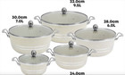 New SQ Professional Seramiq Mianra Diecast Stockpot Set of 5 Howlite