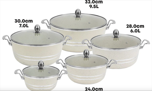 New SQ Professional Seramiq Mianra Diecast Stockpot Set of 5 Howlite