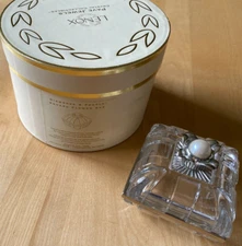 LENOX PAVE JEWELS DIAMONDS AND PEARLS CRYSTAL SQUARE FLOWER BOX w/ BOX