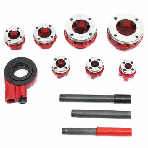 Ratchet Ratcheting Pipe Threader Kit 3/8" to 2" Dies and Portable Storage - Picture 11 of 24