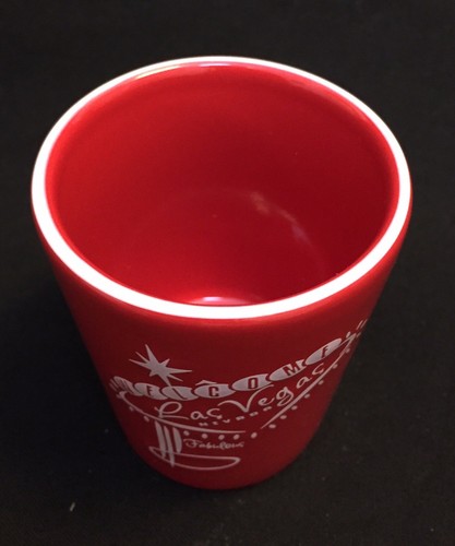 Souvenir Red Ceramic Shot Welcome to Fabulous Las Vegas - Picture 2 of 6