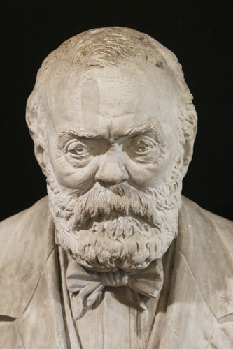 scultura mezzo busto gesso antico uomo virile grandezza naturale fine XIX secolo - Foto 10 di 24