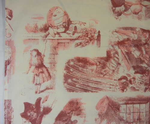 Vtg Pc Novelty Cotton Fabric 84" X 13.5"-Alice In Wonderland-See Seller Descrip. - Picture 12 of 20