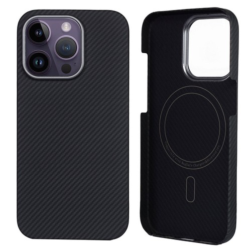 Coque magnétique en fibre de carbone aramide pour iPhone 15 Pro/Max compatible avec MagSafe - Photo 11 sur 40