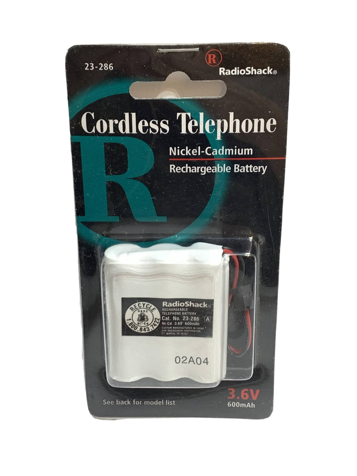 RADIO SHACK CORDLESS TELEPHONE PHONE RECHARGEABLE BATTERY 23286 NIB 3