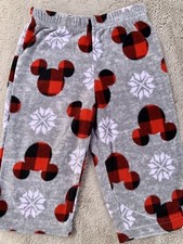 Boy Girl Disney Christmas Mickey Mouse Fleece Sweatpants PJ Pants Size 18 mo