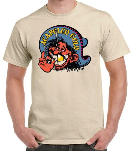 ACAPULCO GOLD GANJA T-SHIRT T SHIRT CLOTHING 100% COTTON RAT ROD HOT ROD VINTAGE - Picture 4 of 7
