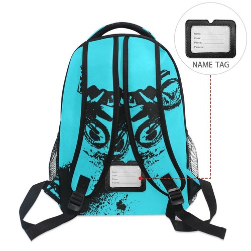 Motorcycle Blue Backpack School Book Bag Lightweight Laptop Backpack for Kids - Picture 5 of 6