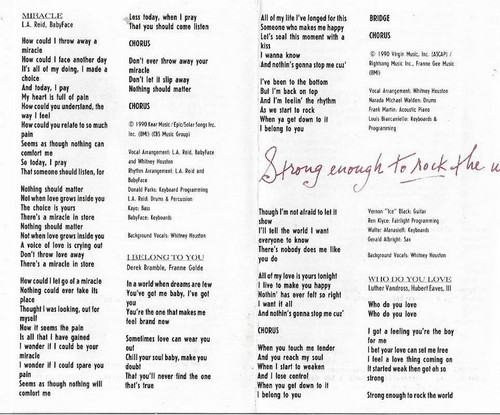 WHITNEY HOUSTON I'M YOUR BABY TONIGHT CASSETTE ALBUM Electronic Downtempo, Disco - Bild 7 von 12