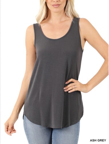 ZENANA 8507 PLUS Real Modal Sleeveless Tank Top Round Hem - Picture 15 of 29