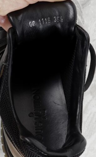 Women's Louis Vuitton Run Away Black Leather Sneakers US 7.5 EUR 37.5 - Picture 4 of 16
