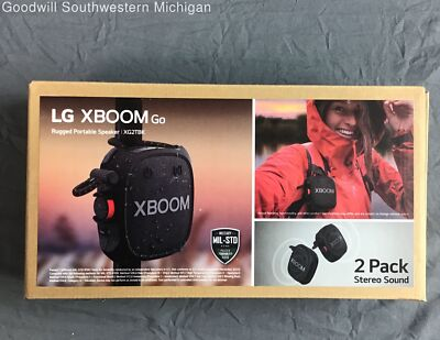 #ad New LG XBOOM Go Wireless Portable Speaker with Powerful Sound XG2TBK 2PACK $29.99