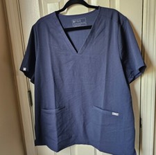 FIGS Casma Three-Pocket Scrub Top Womens XXL Navy Technical Collection Comfort