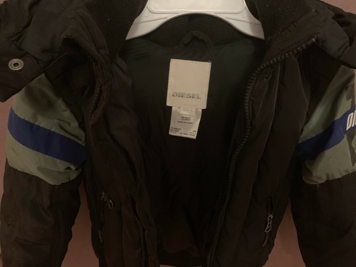 DIESEL BOY'S BLACK SNOW SKI SNOW BOARD REAL DOWN HOODED JACKET SIZE 5 - Picture 7 of 11