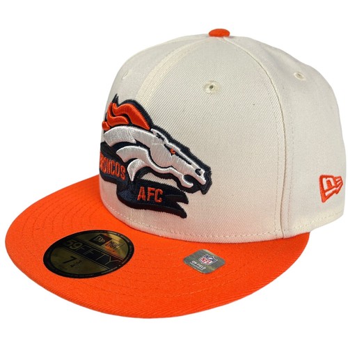 New Era 59Fifty Denver Broncos AFC Banner Two Tone Fitted Hat Cream/Orange - Picture 17 of 20