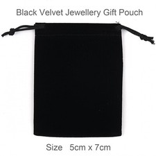 Jewellery Pouches Black Velvet Gift Sack Money Bag Size 5cm x 7cm x 50 pcs