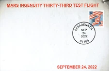 2022 Mars 'Ingenuity' Helicopter 33rd Flight Pasadena 24 September PC