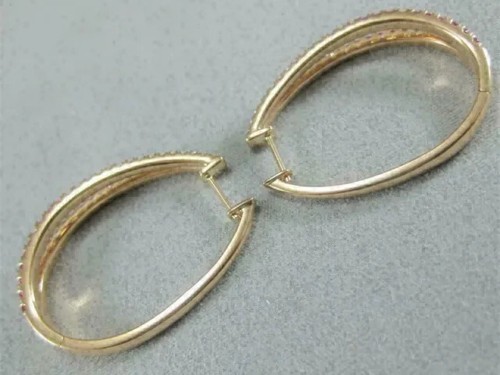 3Ct Round Cut Simulated Pink Sapphire 14k Yellow Gold Plated Row Hoop Earring's - Picture 5 of 5