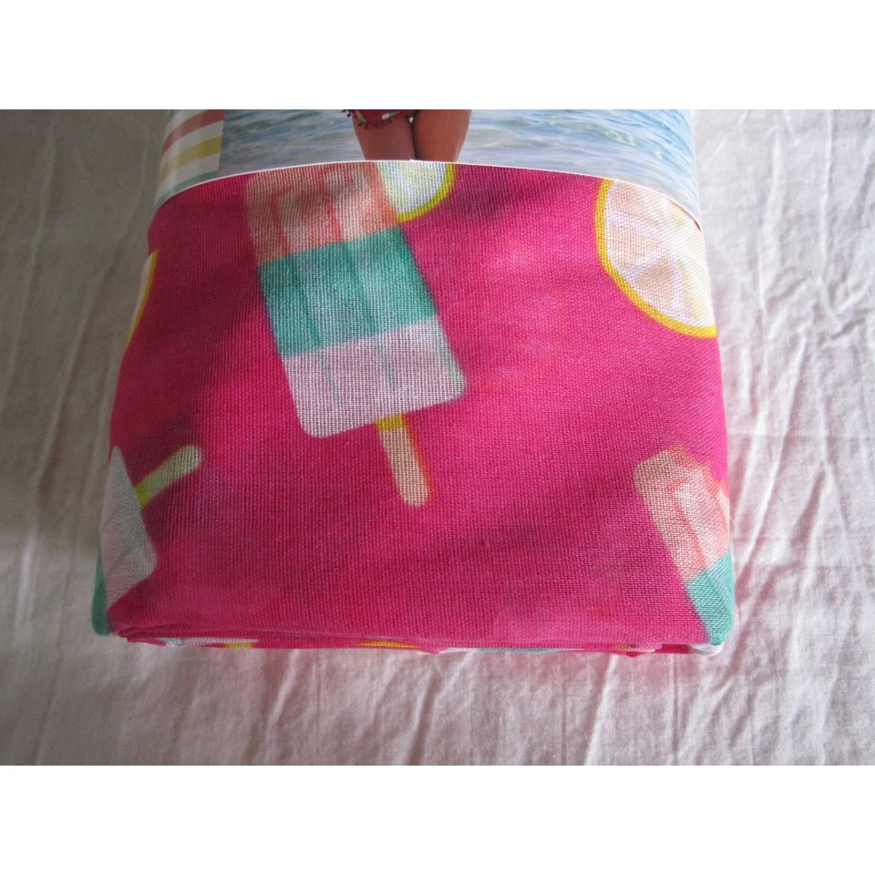 New 2 Yards of Pink Popsicle Lemons Summer Fun Fabric 58"x72" Polyester/Cotton - Image 3 of 3