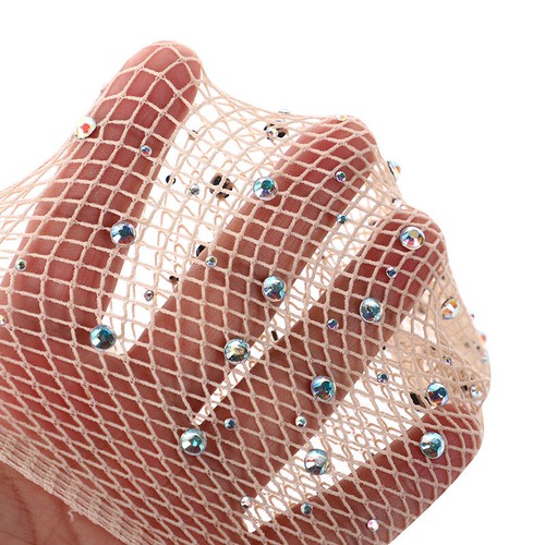 Sexy Womens Gloves Glitter Diamonds Hollow Fishnet Mesh Mittens Dance Party US - Picture 5 of 11