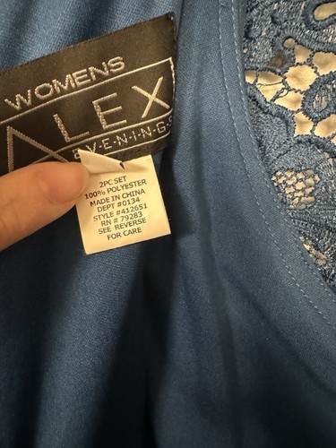 Abito donna Alex sera nuovo con etichetta taglie forti 16W con sciarpa/scialle pizzo-corpetto - Foto 7 di 10