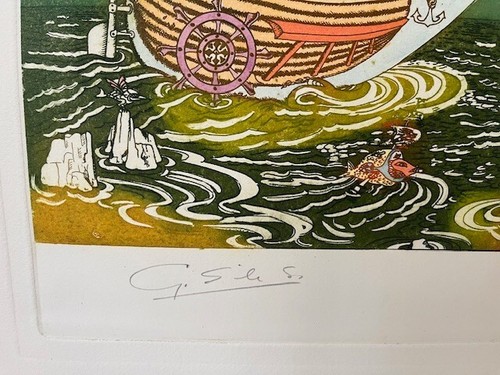 Guillermo " Duelo Naval " original handsignierte & nummerierte Radierung - Bild 2 von 4