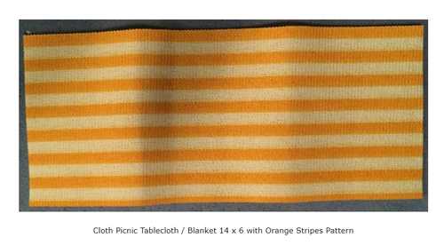 New LEGO Cloth Picnic Tablecloth / Blanket 14 x 6 with Orange Stripes Pattern - Picture 2 of 2