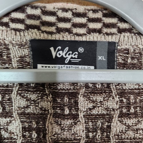 Vintage Volga Button Women's Cardigan Sweater Checkered Pattern - Picture 9 of 14